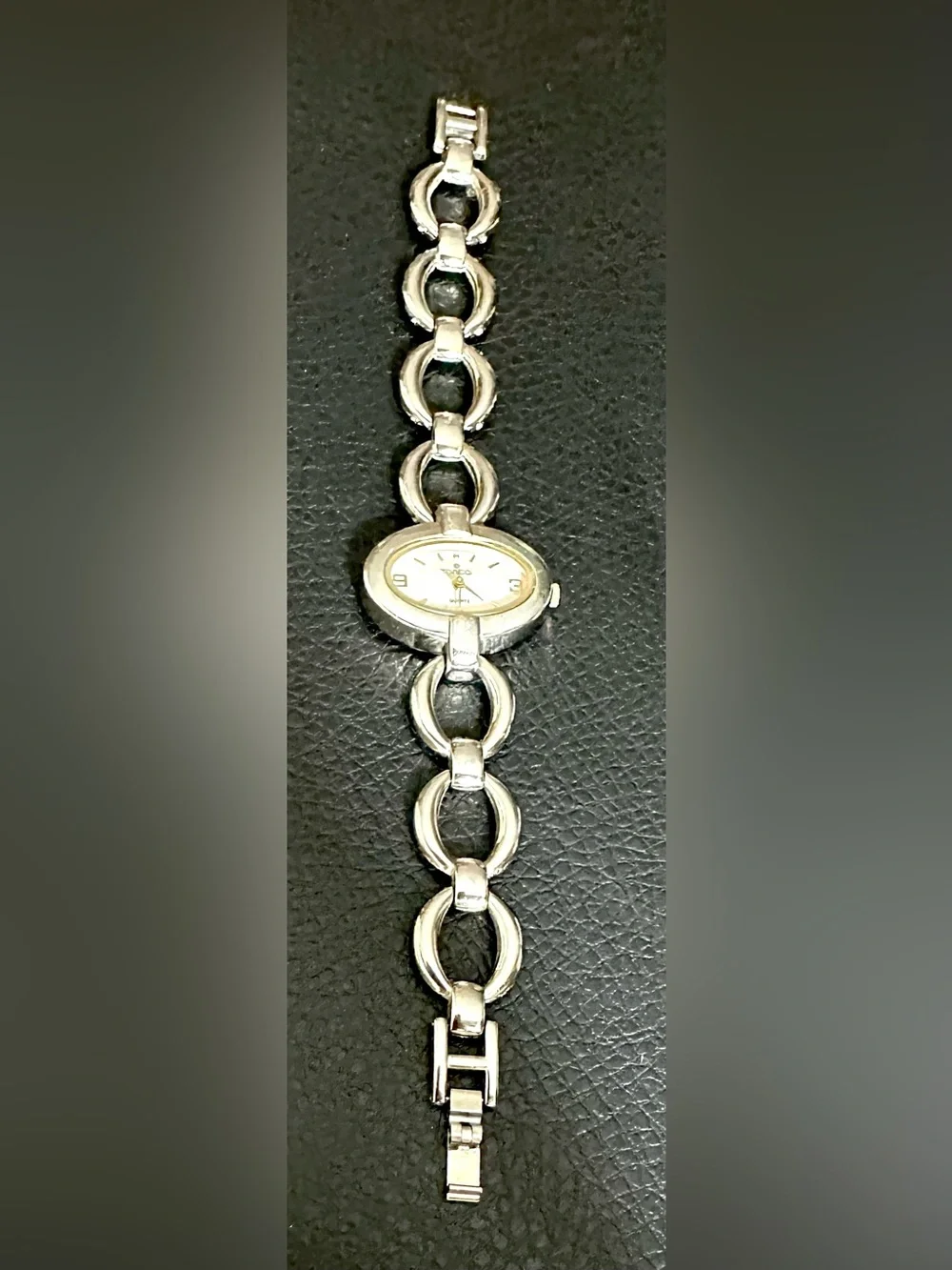 Minicci Silver and Gold-Tone Oval Bracelet Watch
